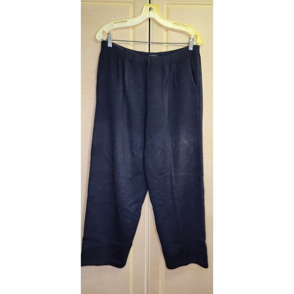 St John Women 2-Piece Knit Set Sz L Black Sleeveless Top & Elastic Waist Pants - Picture 3 of 13